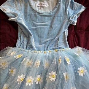 Only Little Once Light Blue Daisy Tulle Kids Dress